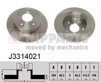 Тормозные диски J3314021 NIPPARTS