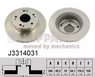 Диск тормозной задний J3314031 NIPPARTS