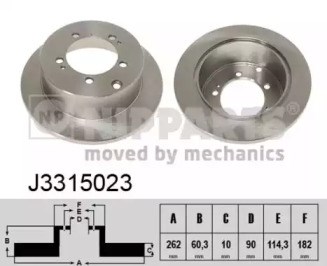 Дисковый тормоз J3315023 NIPPARTS