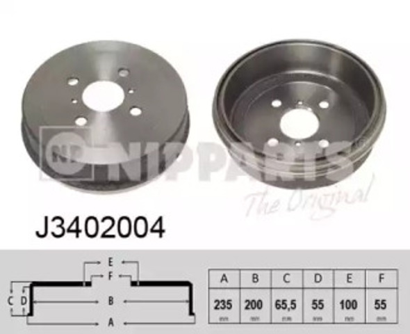 Барабан тормозной задний J3402004 NIPPARTS