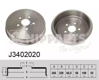 Тормозной барабан J3402020 NIPPARTS