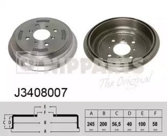 Тормозной барабан J3408007 NIPPARTS