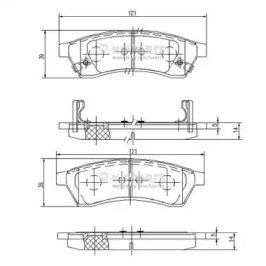 Колодки на тормоз задний дисковый J3610904 NIPPARTS