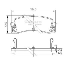 Колодки тормозные дисковые комплект J3612008 NIPPARTS
