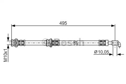 Задний левый тормозной шланг LH6651 DELPHI