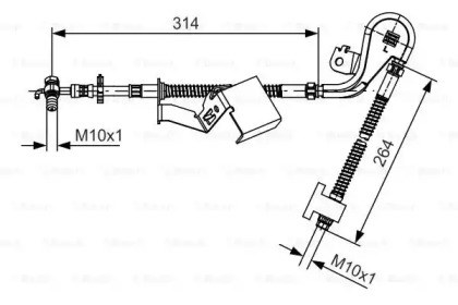 Передний левый тормозной шланг LH7011 DELPHI