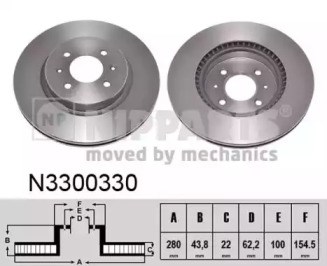 Диск тормозной передний N3300330 NIPPARTS