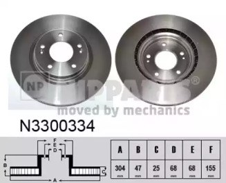N3300334 NIPPARTS Диск тормозной передний купить в Харьков