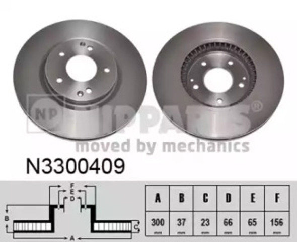 Диск тормозной передний N3300409 NIPPARTS