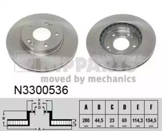 Диск тормозной передний N3300536 NIPPARTS