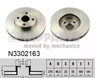 Диск тормозной передний N3302163 NIPPARTS