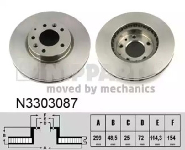NIPPARTS N3303087 Диск тормозной передний в наличии Львов