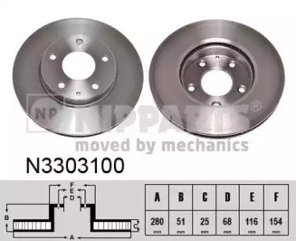 Ротор тормозной N3303100 NIPPARTS
