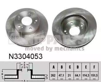 Диск тормозной передний N3304053 NIPPARTS