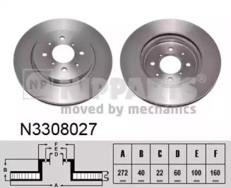 Передний тормозной диск N3308027 NIPPARTS