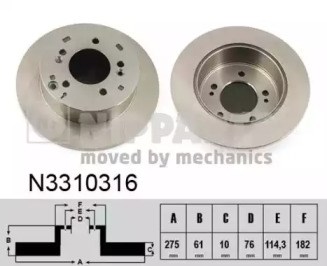 Дисковый тормоз N3310316 NIPPARTS