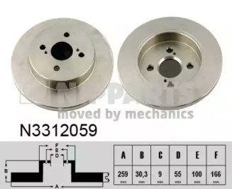 Дисковый тормоз N3312059 NIPPARTS