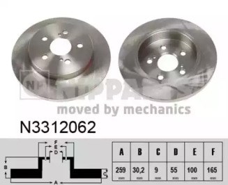Тормозные диски N3312062 NIPPARTS
