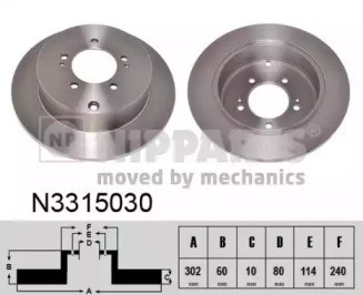 Диск тормозной задний N3315030 NIPPARTS