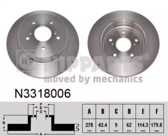 Задний дисковый тормоз N3318006 NIPPARTS