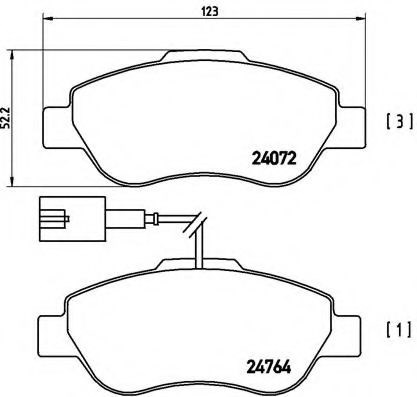 Колодки тормозные дисковые комплект P23107 BREMBO