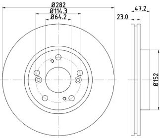 Передний тормозной диск PRD2597 PROTECHNIC