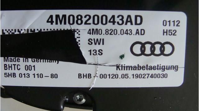 VAG 4M0820043AD Блок управления режимами отопления/кондиционирования в наличии Житомир