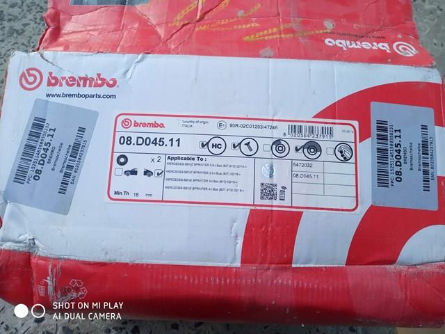08D04511 BREMBO Диск тормозной задний купить в Запорожье