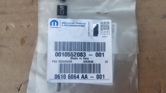 Прокладка трубки кондиционера 10552083 CHRYSLER