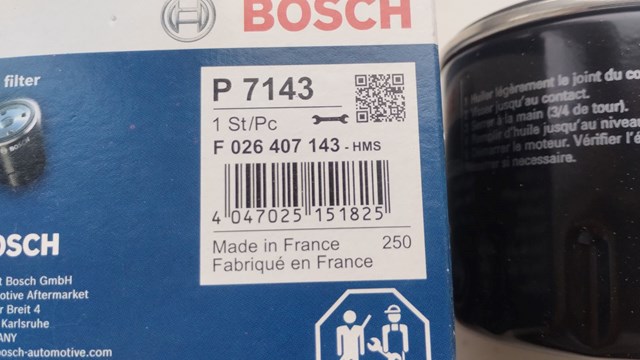 BOSCH F026407143 Масляный фильтр в наличии Полтава