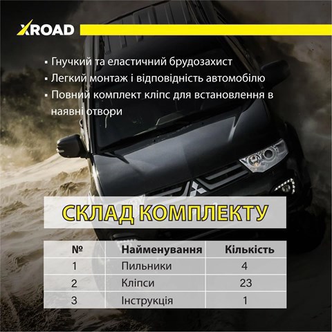 XROAD XRLMPS2 Щиток грязезащитный передней арки крыла в наличии Каменское