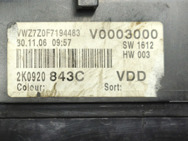 VAG 2K0920843C Приборная доска (щиток приборов) в наличии Украина