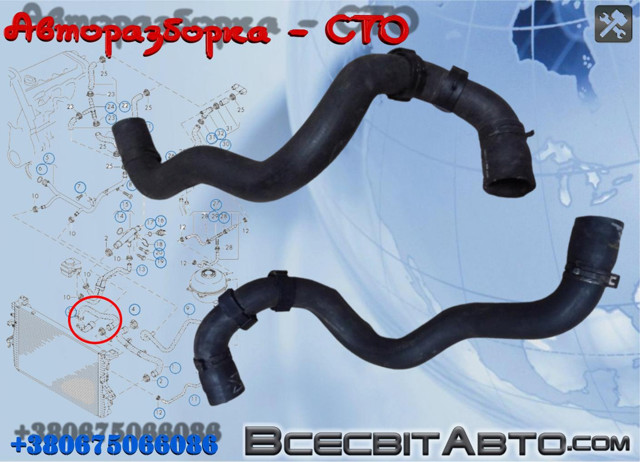 Шланг радиатора охлаждения Фольксваген Мультиван T5