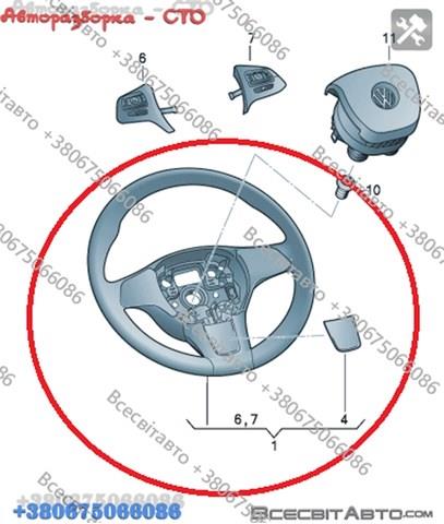 Колесо рулевое 7P6419091NGB VAG