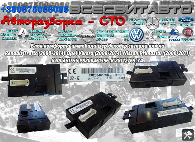 Модуль управления (ЭБУ) иммобилайзером 8200461556 RENAULT