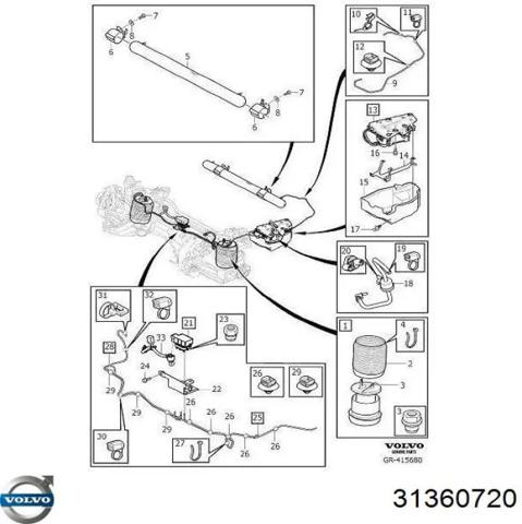 Компрессор пневмоподкачки (амортизаторов) 31360720 VOLVO