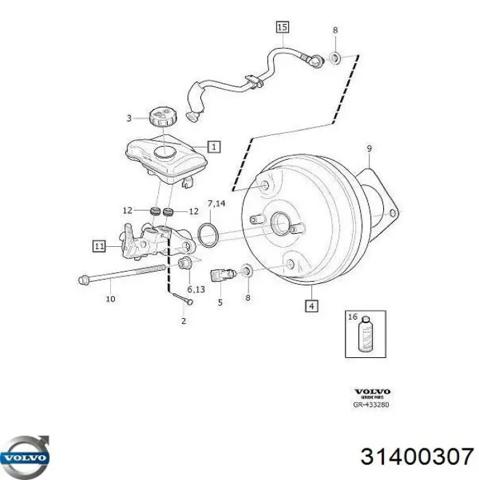 Вакуумный усилитель тормозов 31400307 VOLVO