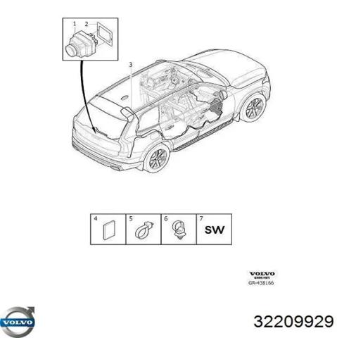 Камера заднего вида 32209929 VOLVO