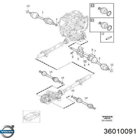 Приводы задних колес 36010091 VOLVO