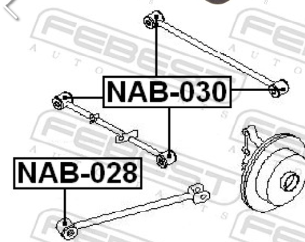 NAB028 Сайлентблок заднего продольного рычага передний купить Кривой Рог