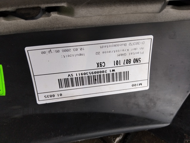 VAG 5N0807101 Спойлер переднего бампера в наличии Одесса