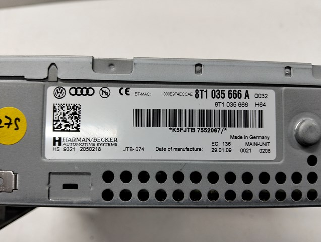8T1035666JX VAG Магнитола (радио AM/FM) купить в Одесса