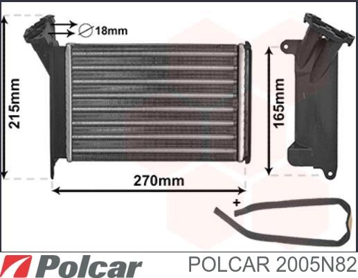 Радиатор печки (отопителя) 2005N82 POLCAR