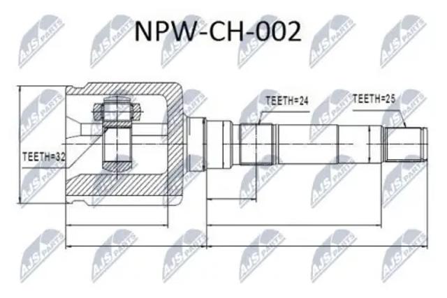 ШРУС внутренний передний правый NPWCH002 NTY