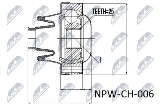 ШРУС карданного вала переднего, задний NPWCH006 NTY