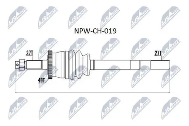 Полуось передняя, правая NPWCH019 NTY