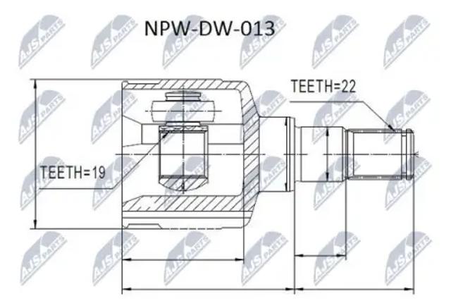 Шарнир угловых скоростей внутренний передний NPWDW013 NTY