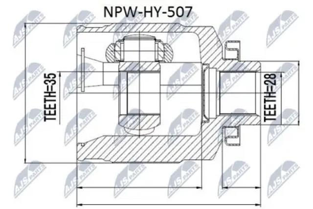 ШРУС внутренний передний левый NPWHY507 NTY