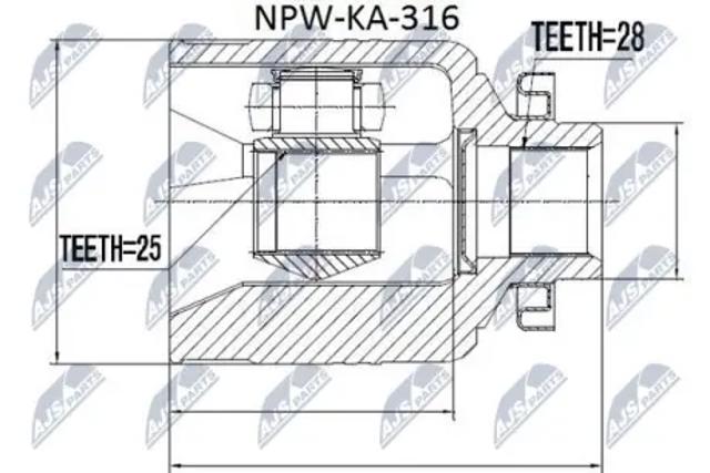 ШРУС внутренний передний правый NPWKA316 NTY