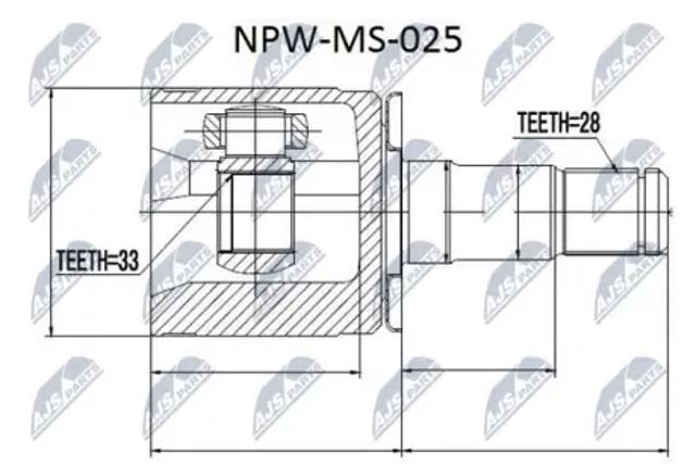 Граната внутренняя передняя левая NPWMS025 NTY